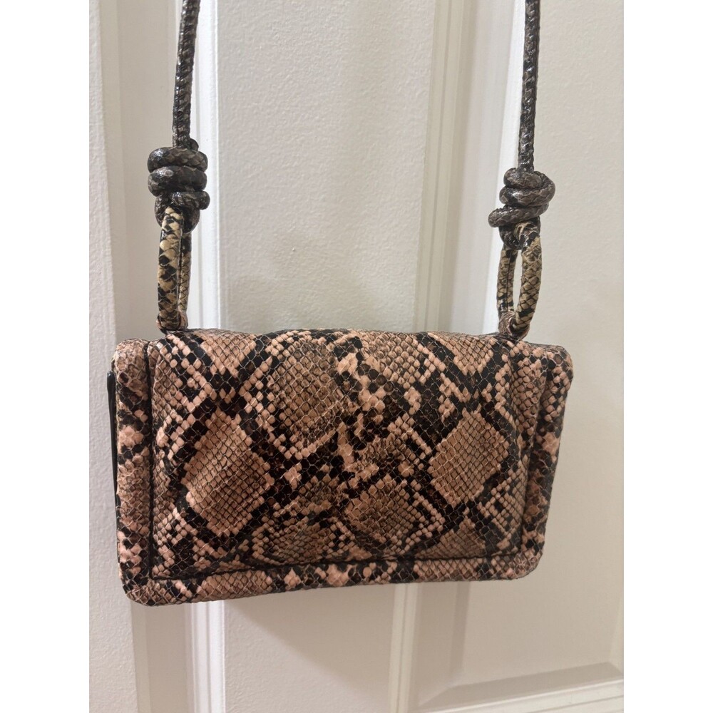 Zara Purse Womens Handbag Animal Print Shoulder Bag Brown Bronze Rectangular